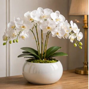 Artificial Orchid Flower Pot